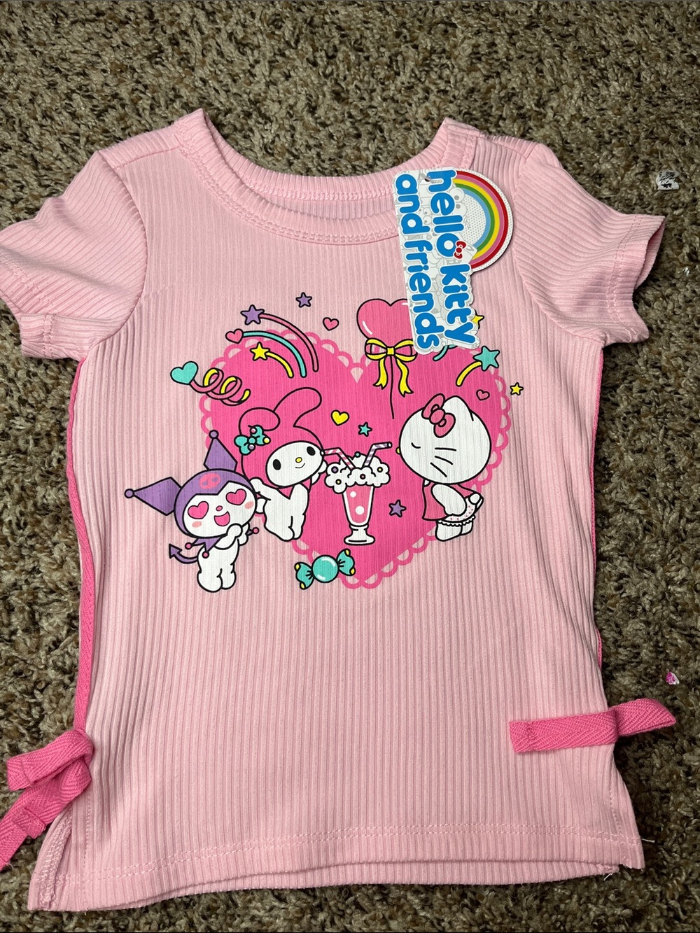 Hello Kitty & Friends Pink Heart Graphic Tee